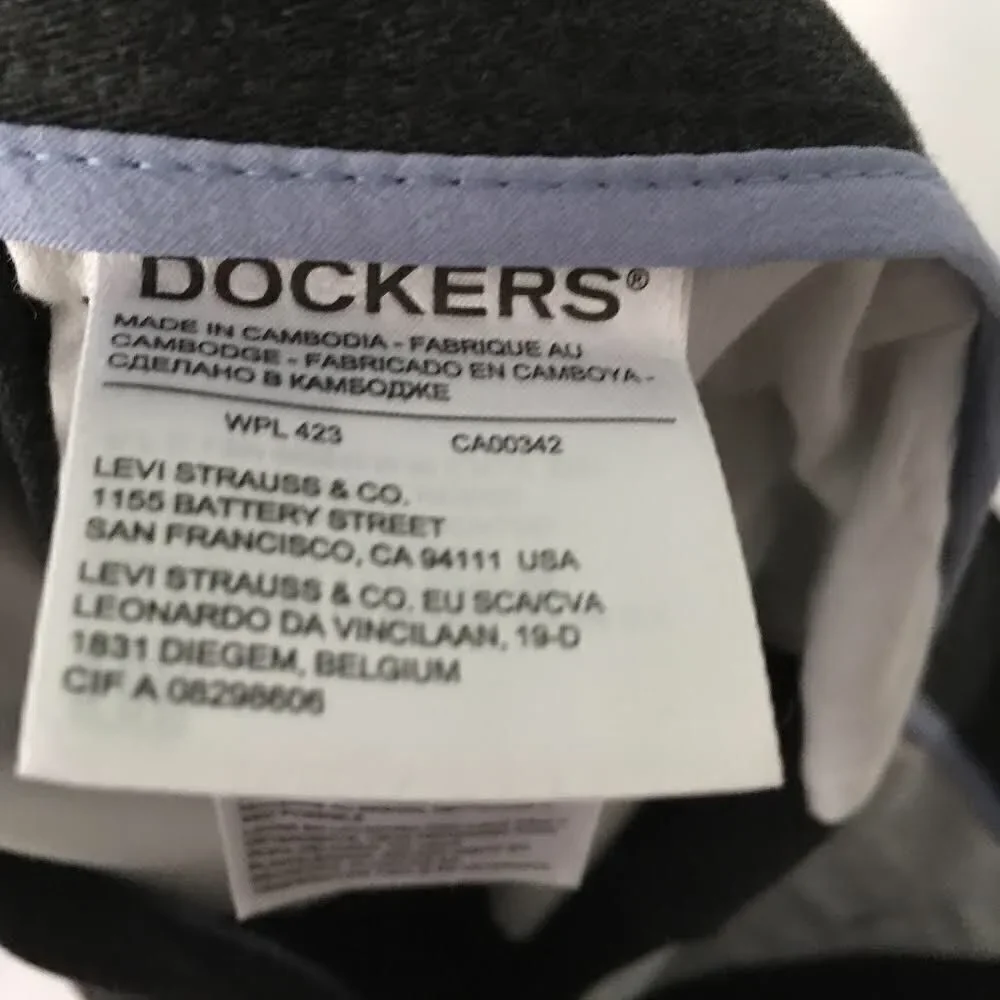 Dockers Classic Fit Dress Pants Dark Grey in Size W36 L32